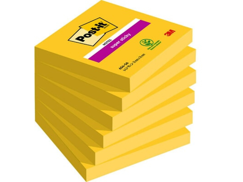 Märkmepaber 3M Post-it Super Sticky 76x76mm kollane 90 lehte