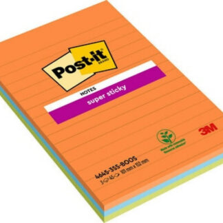 Märkmepaber 3M Post-it® Super Sticky Large 101mmx152mm 3tk/pk 45L jooneline