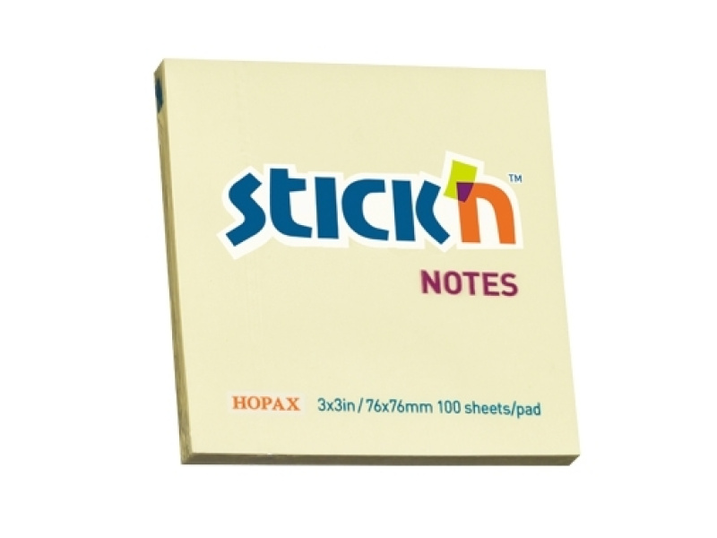 Märkmepaber StickN 21007 76x76mm 100L kollane