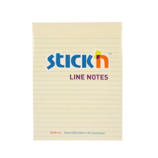 Märkmepaber StickN 21038 203x150mm 50L pastell kollane jooneline