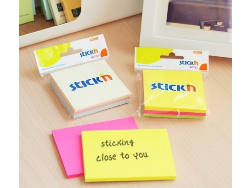 Märkmepaber StickN 21093 76x76mm 3x50L neoon assortii blistris — изображение 2