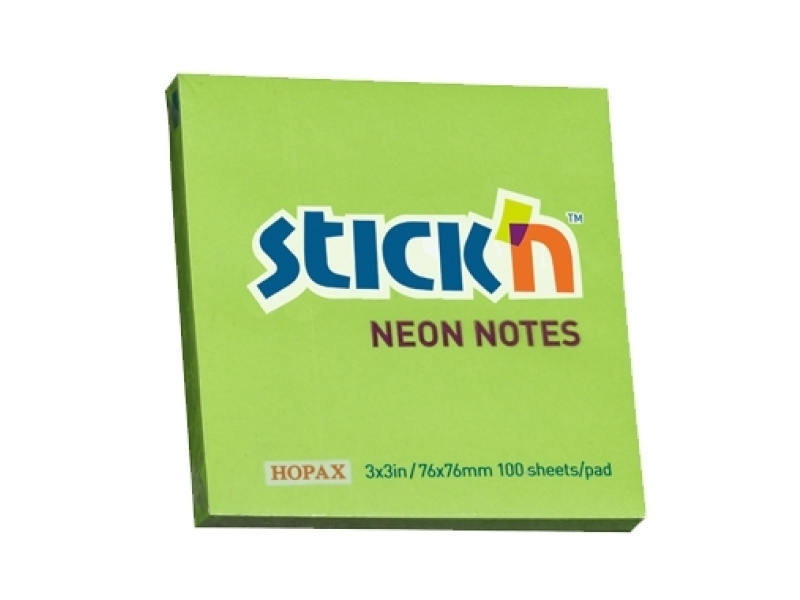 Märkmepaber StickN 21167 76x76mm 100L neoon lime