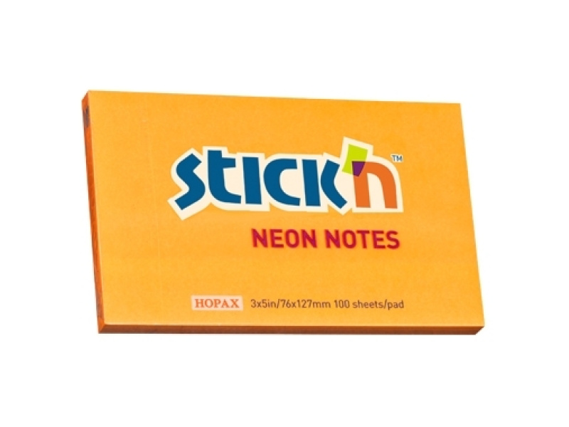 Märkmepaber StickN 21168 76x127mm 100L neoon oranz