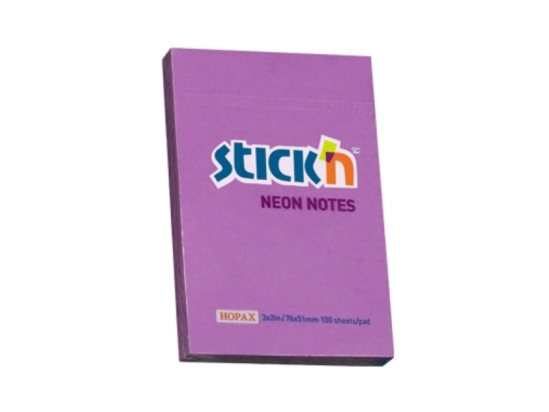 Märkmepaber StickN 21208 51x76mm 100L neoon lilla