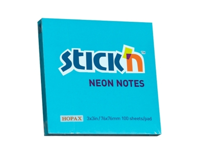 Märkmepaber StickN 21209 76x76mm 100L neoon sinine