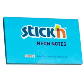 Märkmepaber StickN 21213 76x127mm 100L neoon sinine