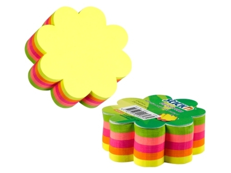 Märkmepaber StickN 21357 64x67mm 250L lill neoonvärvid