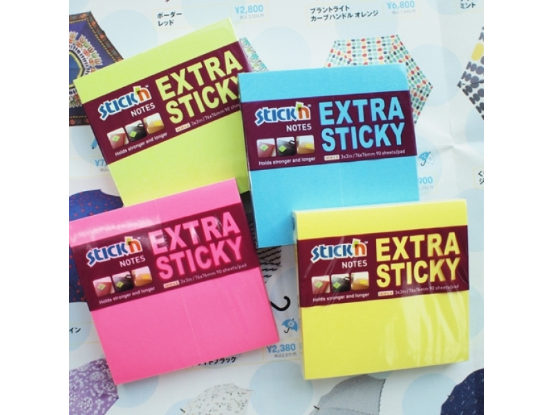 Märkmepaber StickN 21600 Extra sticky 76x76mm 90L kollane - Pilt 2