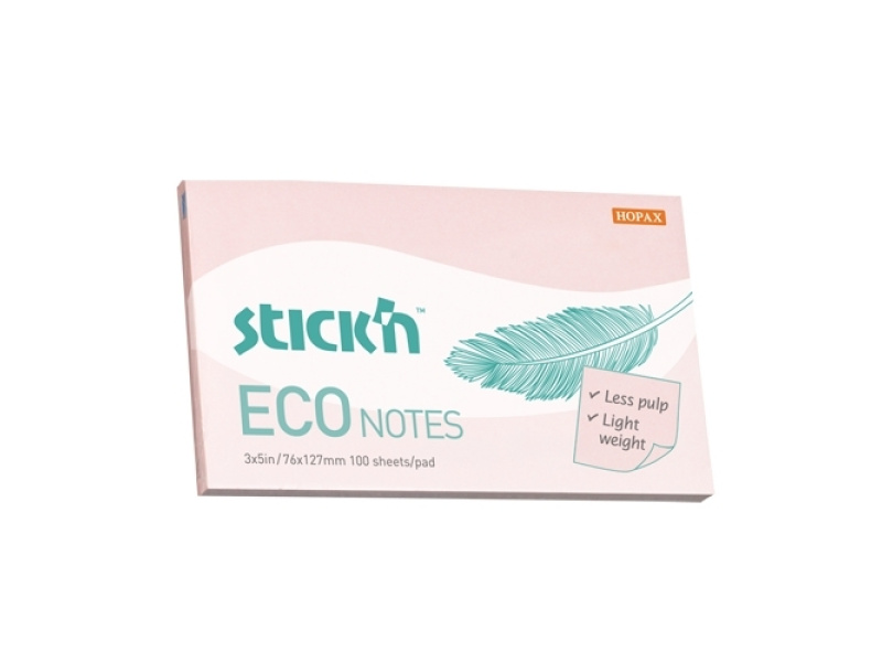 Märkmepaber StickN 21750 Eco 76x127mm roosa