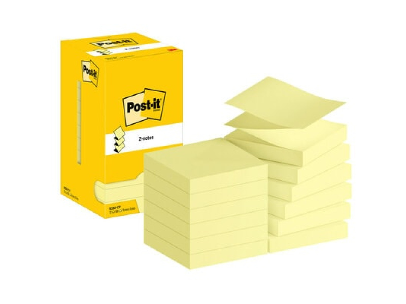 Märkmepaber-Z 3M Post-it 76x76mm 12tk/pk kollane