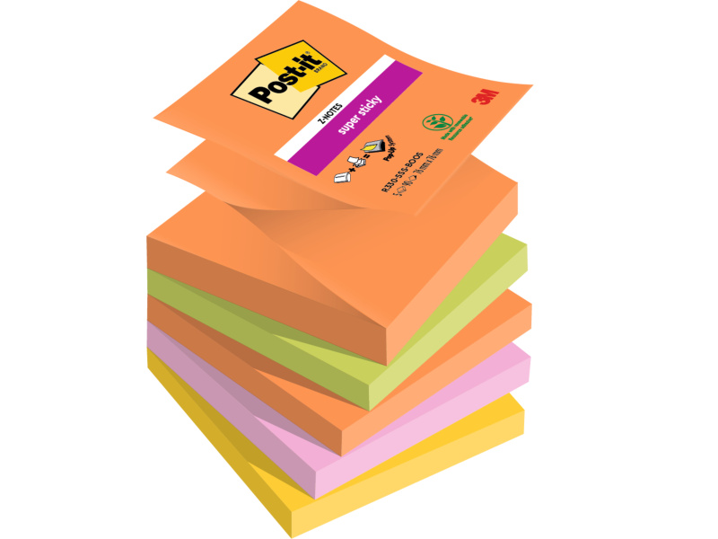 Märkmepaber-Z 3M Post-it® Super Sticky Boost 76mmx76mm 5tk/pk 90L