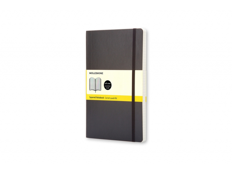 Märkmik Moleskine 13x21cm, ruuduline, pehmed kaaned, must