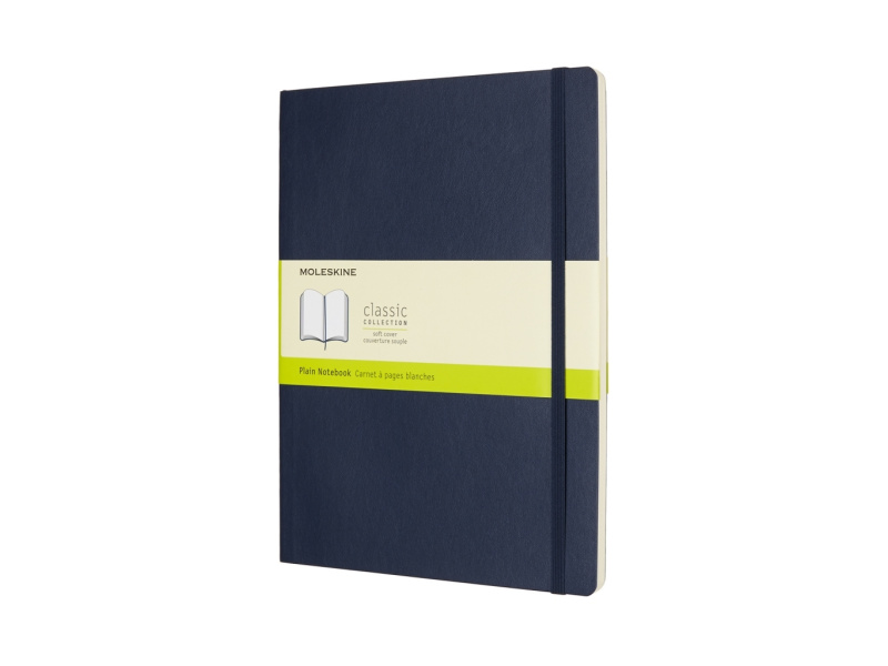 Märkmik Moleskine 19x25cm, valge, pehmed kaaned, sinine