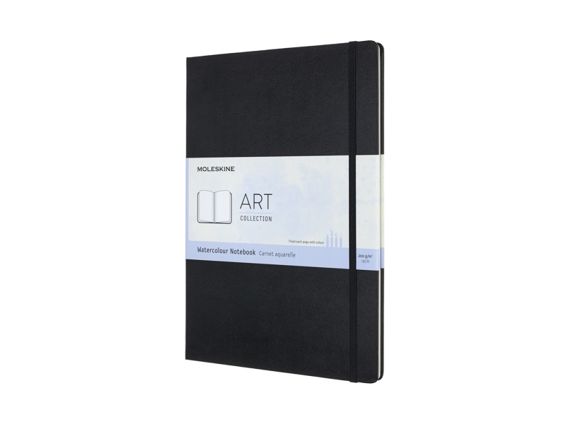 Märkmik Moleskine A4 21x29.7cm, valge akvarellipaber, kõvad kaaned, must