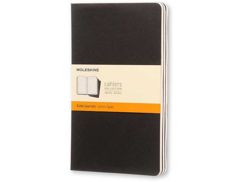 Märkmik Moleskine Cahier 13x21cm, jooneline, pehmed kaaned, must