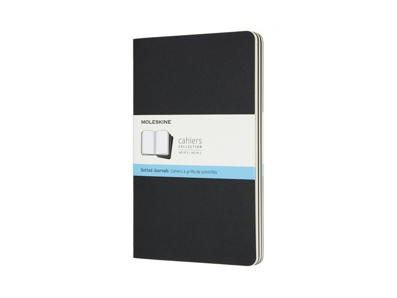 Märkmik Moleskine Cahier 13x21cm, täpiline, pehmed kaaned, must