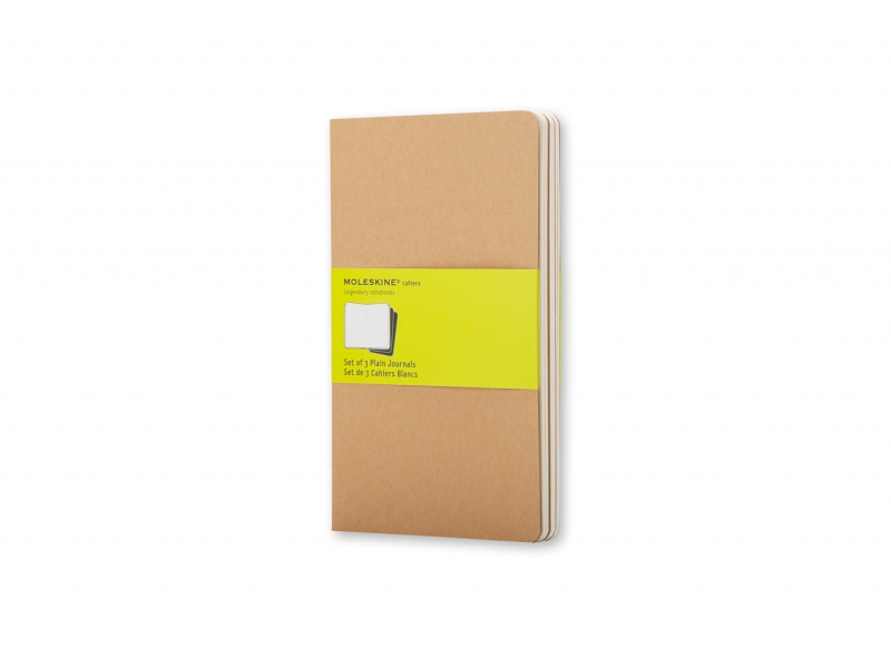Märkmik Moleskine Cahier 13x21cm, valge, pehmed kaaned, pruun