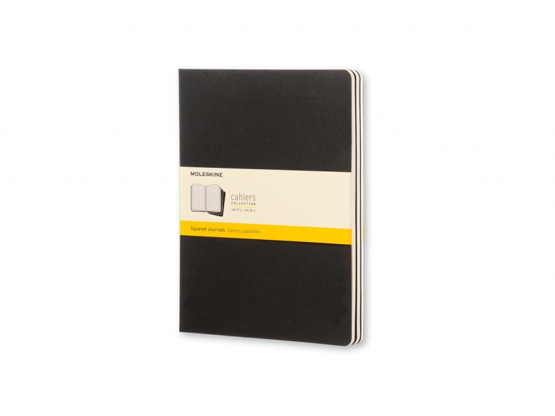Märkmik Moleskine Cahier 19x25cm, ruuduline, pehmed kaaned, must
