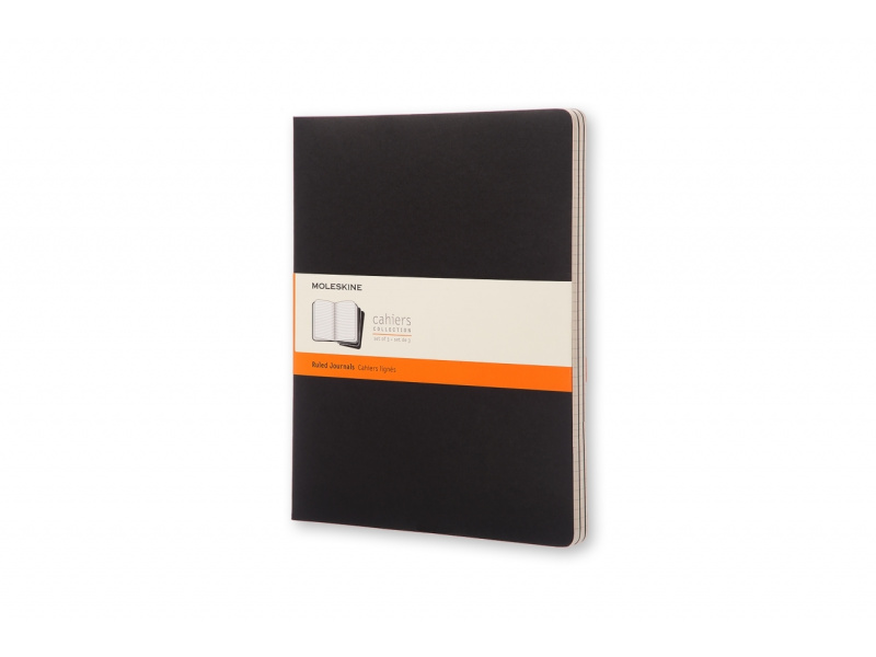 Märkmik Moleskine Cahier 21x30cm, jooneline, pehmed kaaned, must