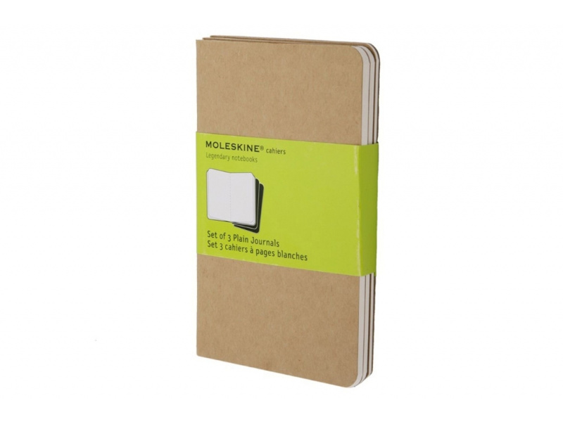 Märkmik Moleskine Cahier 9x14cm, valge, pehmed kaaned, pruun
