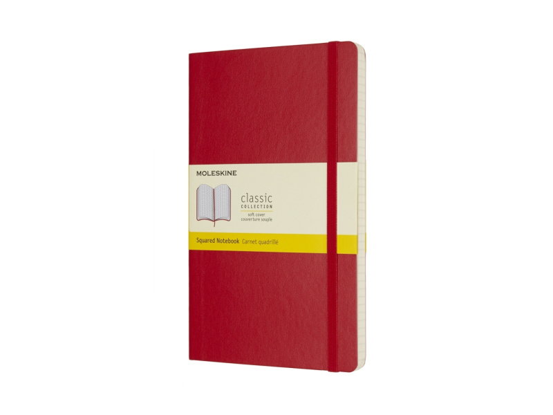 Märkmik Moleskine Classic 13x21cm, ruuduline, pehmed kaaned, punane