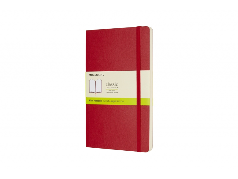 Märkmik Moleskine Classic 13x21cm, valge, pehmed kaaned, punane