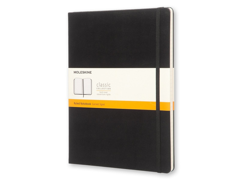 Märkmik Moleskine Classic 19x25cm, jooneline, kõvad kaaned, must