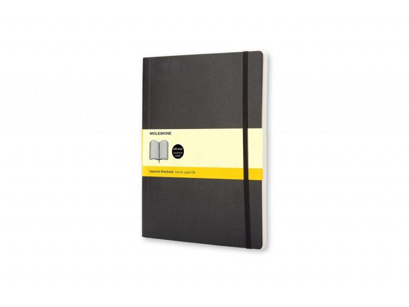 Märkmik Moleskine Classic 19x25cm, ruuduline, pehmed kaaned, must