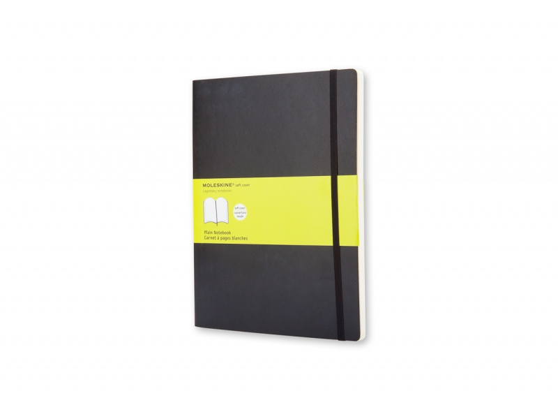Märkmik Moleskine Classic 19x25cm, valge, pehmed kaaned, must