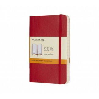 Märkmik Moleskine Classic 9x14cm, jooneline, pehmed kaaned, punane