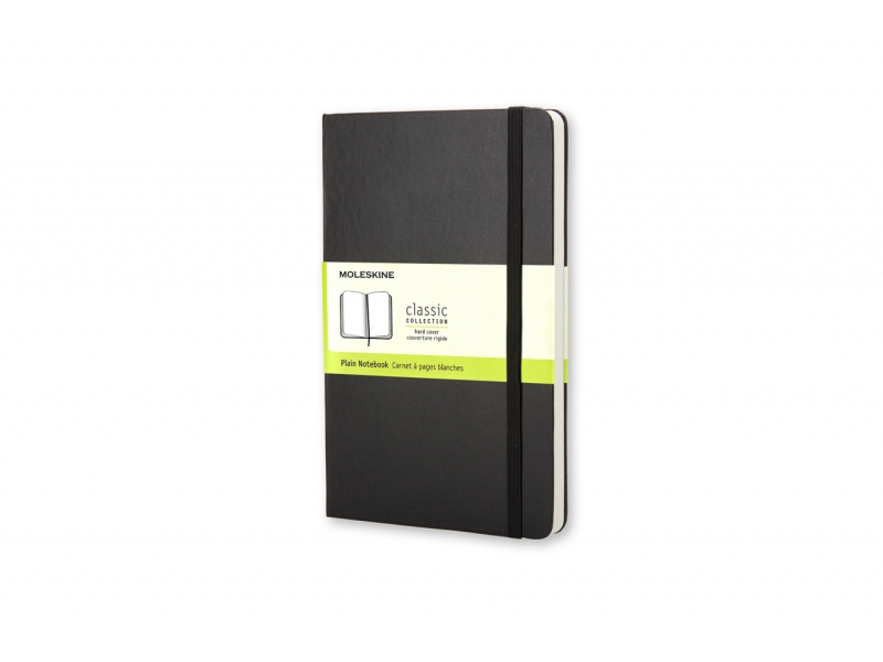 Märkmik Moleskine Classic 9x14cm, valge, kõvad kaaned, must