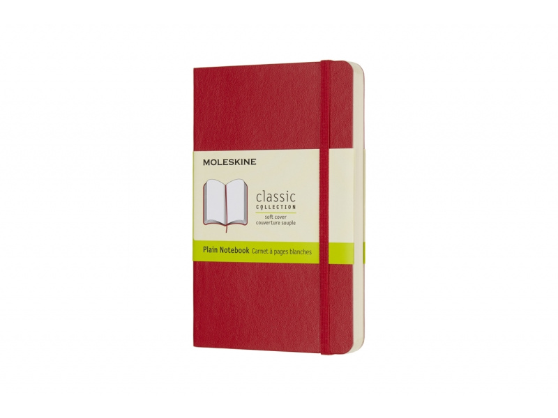 Märkmik Moleskine Classic 9x14cm, valge, pehmed kaaned, punane