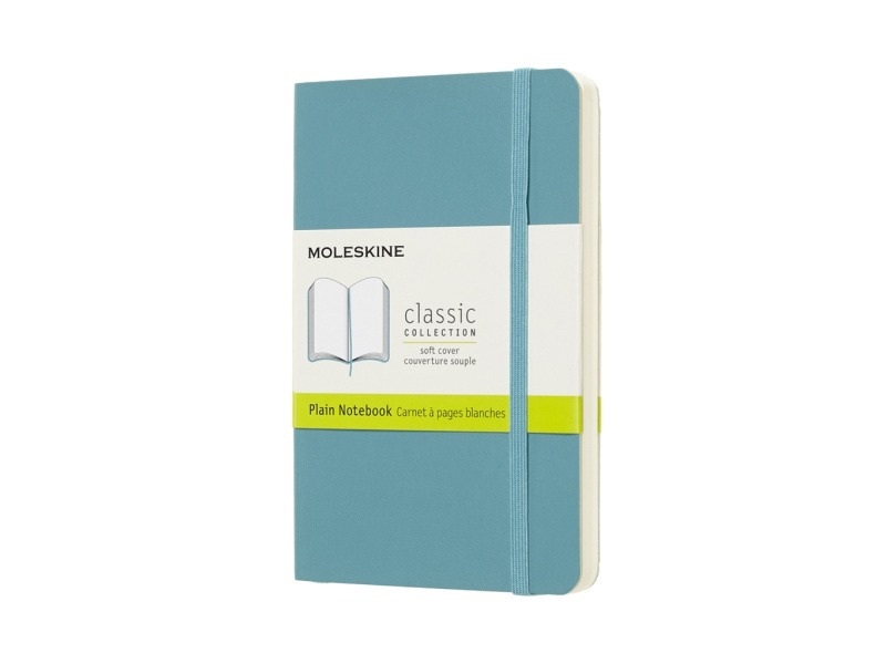 Märkmik Moleskine Classic 9x14cm, valge, pehmed kaaned, sinine