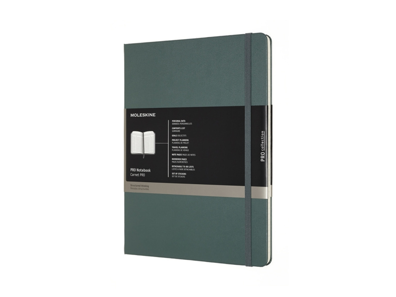 Märkmik Moleskine PRO Notebooks 19x25cm, pro, kõvad kaaned, roheline