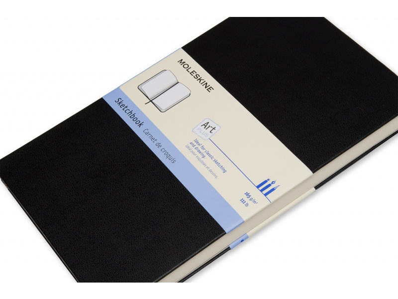 Märkmik Moleskine Sketchbooks 13x21cm, valge, kõvad kaaned, must - Pilt 2