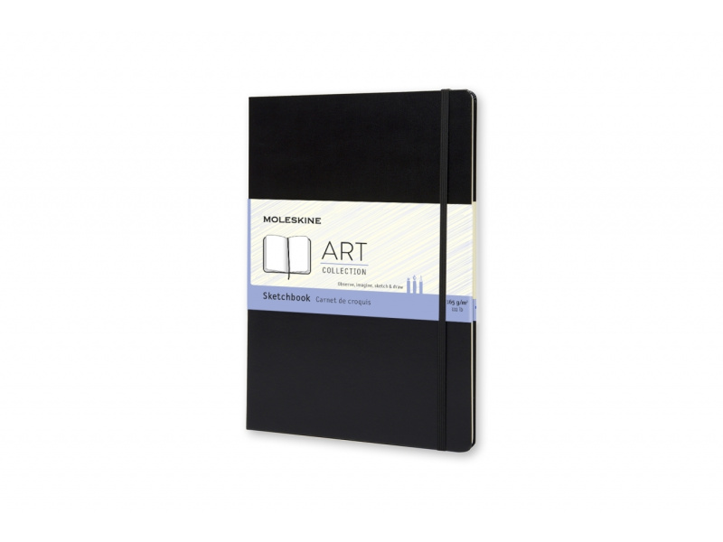 Märkmik Moleskine Sketchbooks A4, valge, kõvad kaaned, must