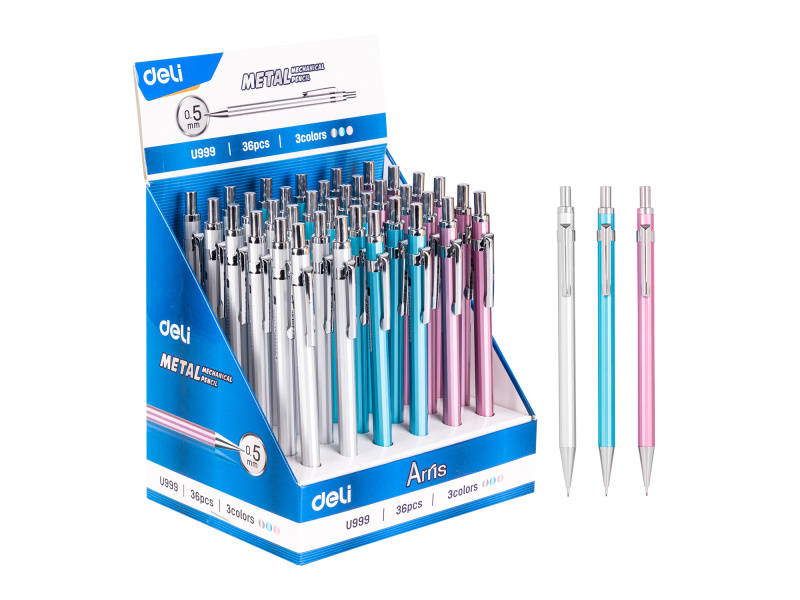 Mehaaniline harilik pliiats DELI Arris Metal 0.5mm assortii