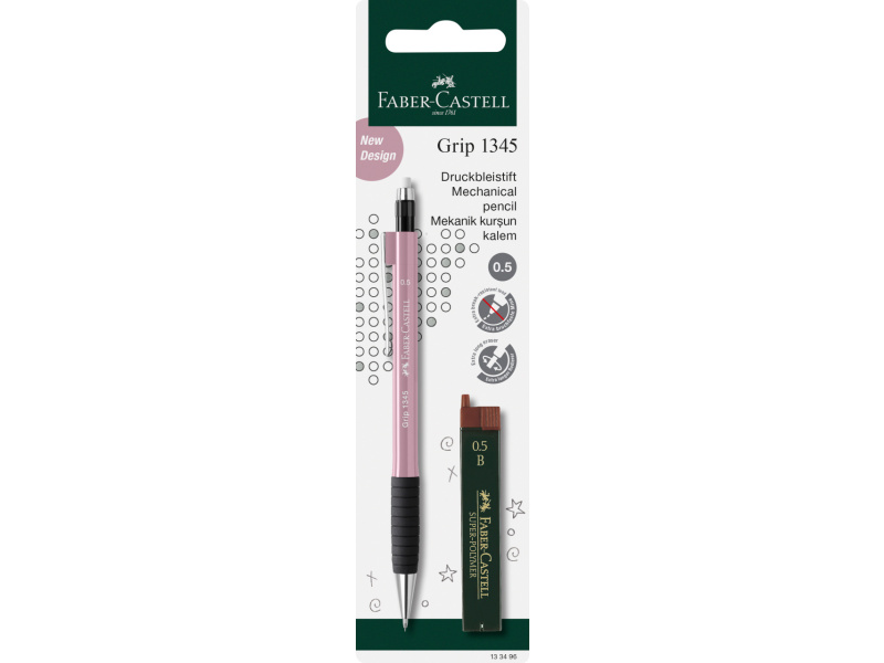 Mehaaniline harilik pliiats Faber-Castell Grip 1345 roheline 0,5mm +söed blistris