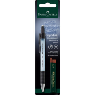 Mehaaniline harilik pliiats Faber-Castell Grip-Matic 0,5mm taeva sinine +söed 0,5mm blistris