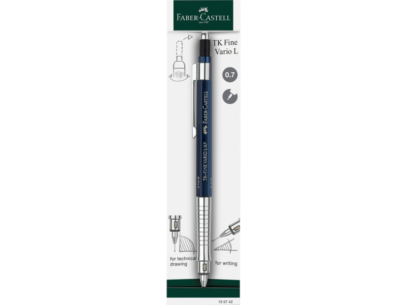 Mehaaniline harilik pliiats Faber-Castell TK-FINE VARIO L 0.7mm tumesinine - Pilt 3