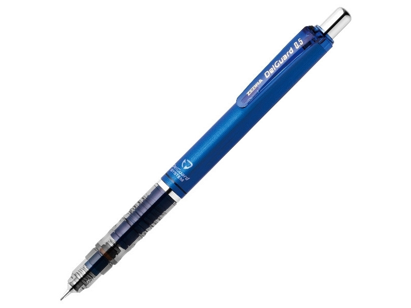 Mehaaniline harilik pliiats Zebra DelGuard 0.5mm purunematu sinine