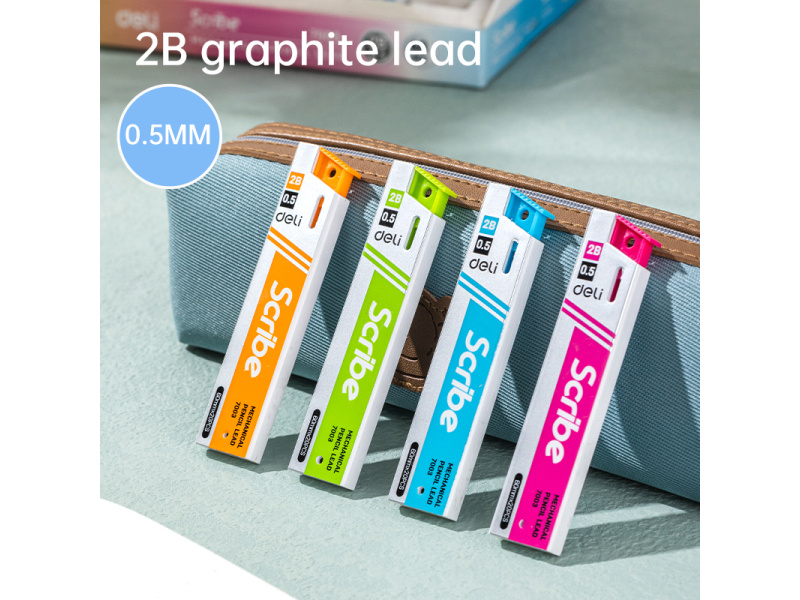 Mehaanilise pliiatsi söed DELI 0,5mm 2B - Pilt 2
