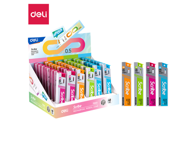 Mehaanilise pliiatsi söed DELI 0,5mm 2B