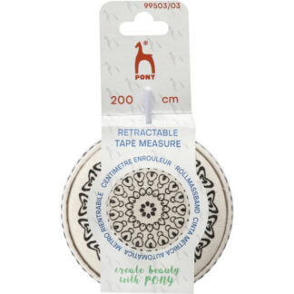 Mõõdulint Pony kangast disainiga 2m, must Heart Design
