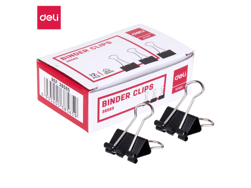 Paberiklamber DELI 19mm 12tk/pk must