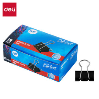 Paberiklamber DELI 19mm, must 12tk pakis