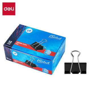 Paberiklamber DELI 41mm, must 12tk pakis