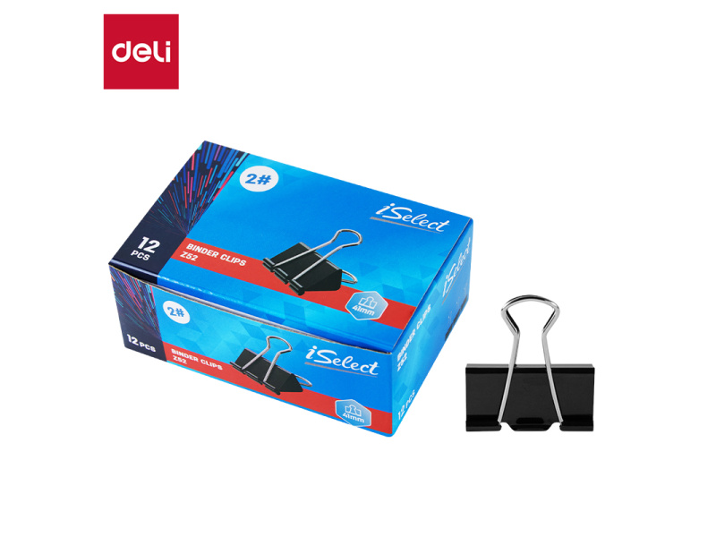 Paberiklamber DELI 41mm, must 12tk pakis