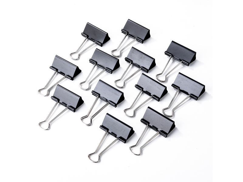 Paberiklamber DELI 51mm 12tk/pk must - Pilt 3
