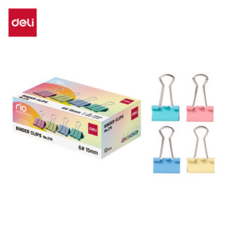 Paberiklamber DELI Rio 15mm 12tk/pk assortii värvid